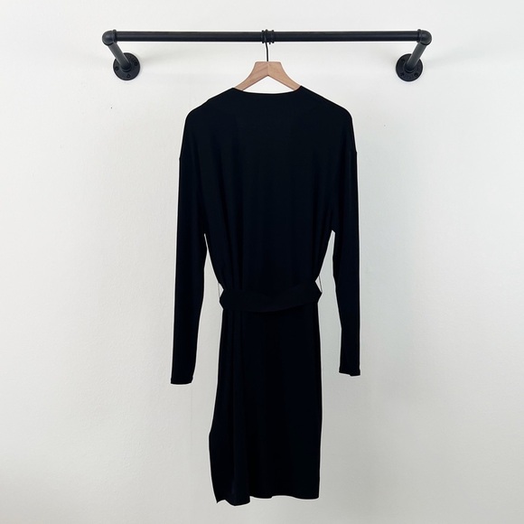 NWT MaxMara Leisure Tesoro Longline Wrap Jersey Cardigan in Black - Picture 8 of 10